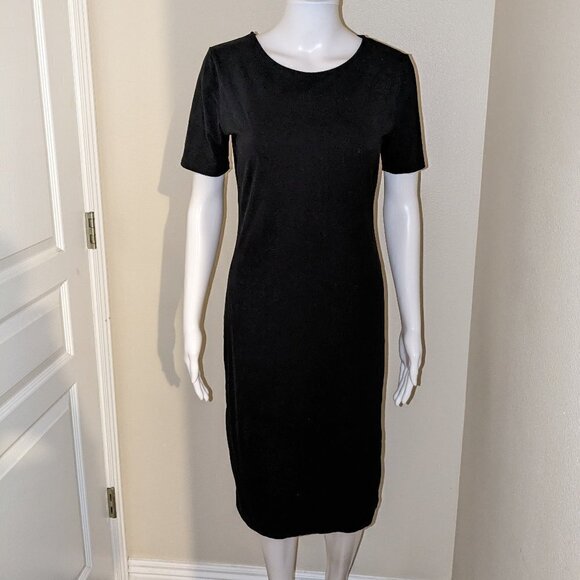Black Bodycon Fitted Dress Size L - Picture 1 of 4
